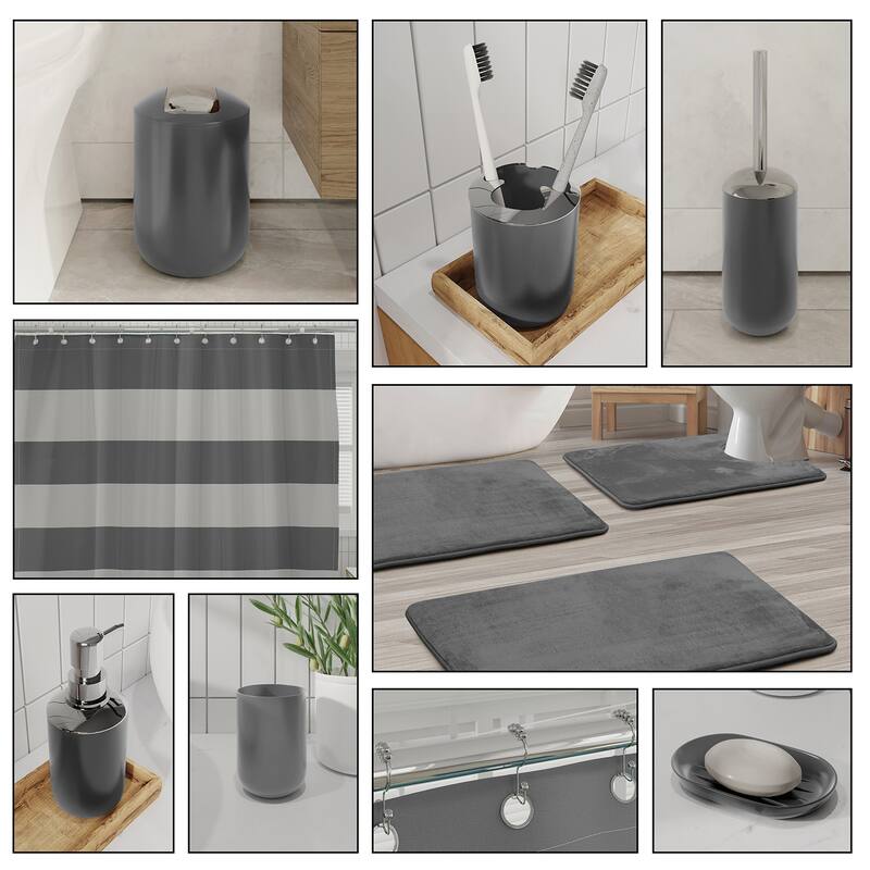 Clara Clark 23 Piece Complete Bathroom Accessories Kit With Shower Curtain and Rug Set
