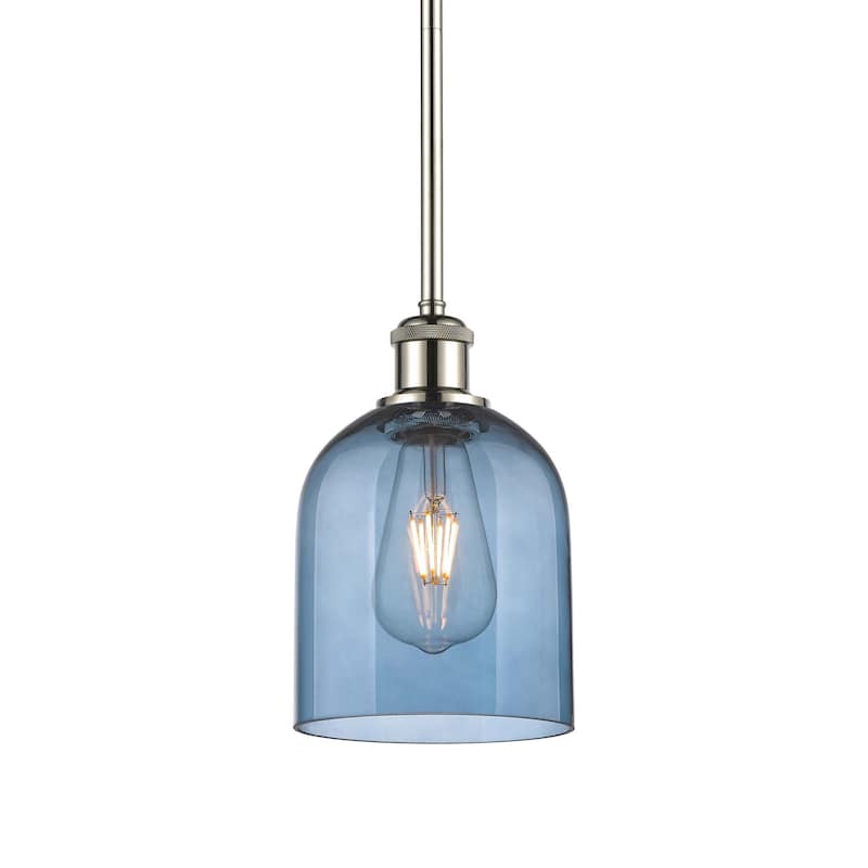 Innovations Lighting 516-1S-10-6 Bella Pendant Bella 6" Wide Mini - Polished Nickel / Princess Blue