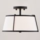 preview thumbnail 11 of 10, Marion 2-Light Mid-Century Modern Drum Semi Flush Mount Lighting Ceiling Fixture White Linen Shade for Entryway, Kitchen