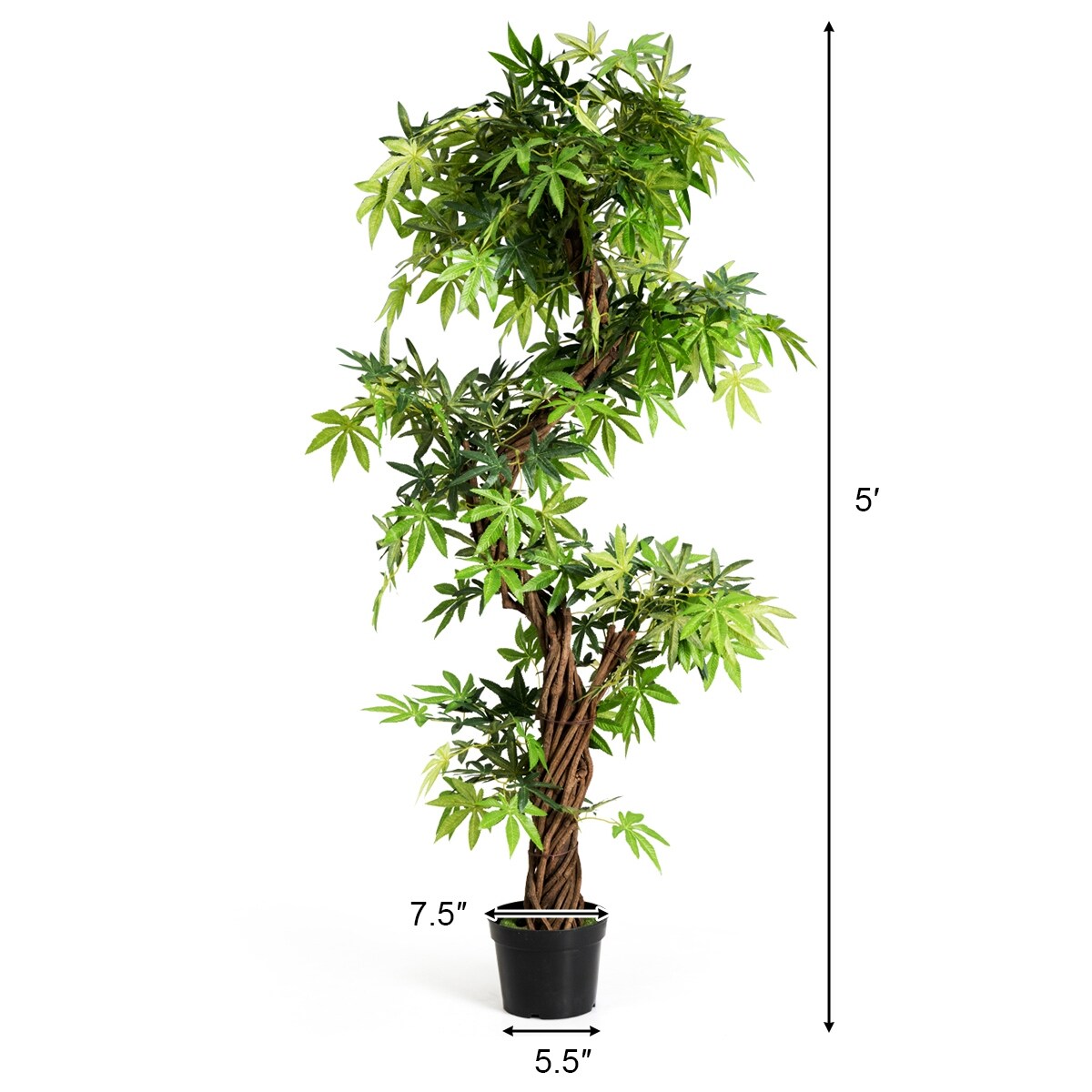 Shop Costway 5 Feet Artificial Keel Red Vine Bonsai Green Leaves Overstock 28753470