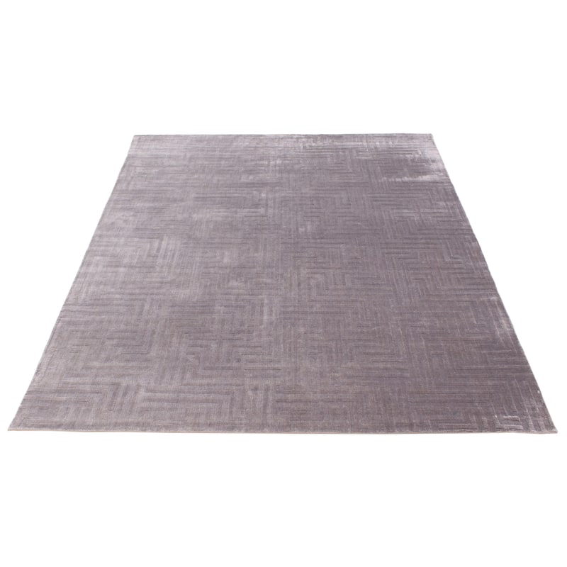 ECARPETGALLERY Hand Loomed Shimmer Grey Viscose Rug - 7'8 x 9'7