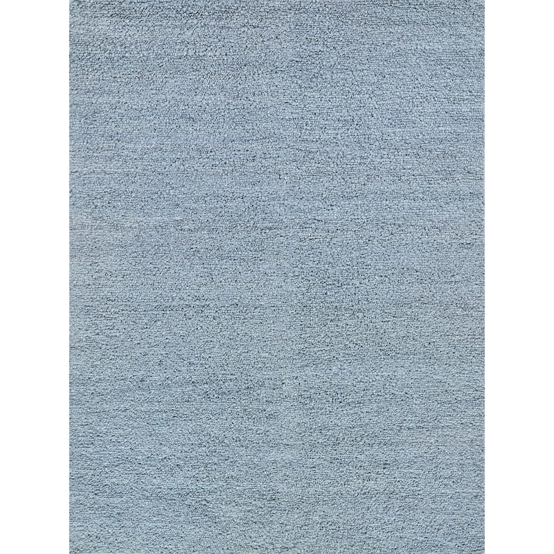 EXQUISITE RUGS Borelli Hand-loomed New Zealand Wool Light Blue Area Rug.