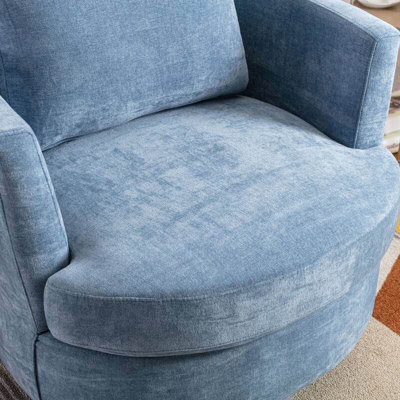 Modern Upholstered Swivel Barrel Chair(Set Of 2)