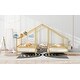 preview thumbnail 5 of 11, Gold Twin Size Metal Double Triangular House Beds with Built-in Table for Kids, Boys and Girls, Bedroom