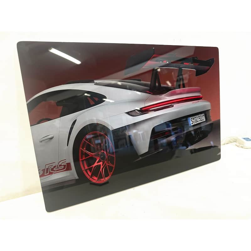 Sports Car LED Wall Art - Acrylic UV Printed Light Up Picture with Remote Control, Modern Illuminated Wall Decoration