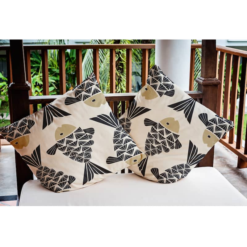 Big Fish Nautical Indoor/Outdoor Throw Pillow