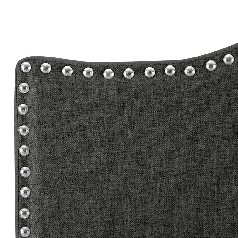 Upholstered Headboard with Nailhead Trim Height Adjustable Headboard Modern Head Board Fabric Headboard