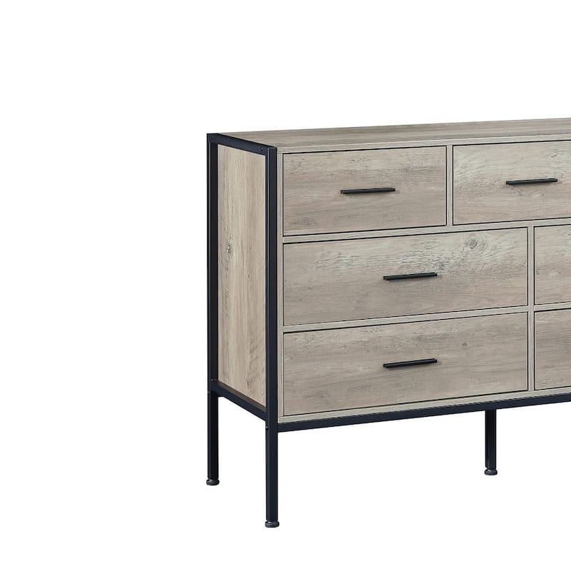 48.58" Modern Rustic Grey Wood Dresser Chest With Drawers