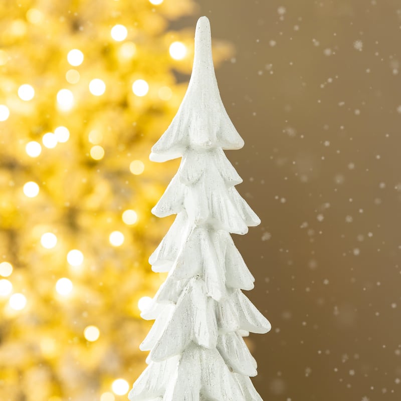 Glitzhome 14.75"H Resin Christmas Table Tree Holiday Decor