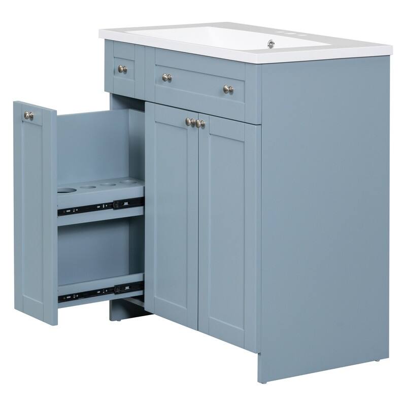 Single Sink 30" Bathroom Vanity with Combo Cabinet and Storage