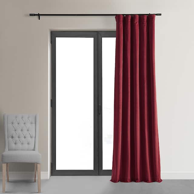 Exclusive Fabrics Signature Blackout Velvet Curtain (1 Panel) - 50 X 96 - Moroccan Red