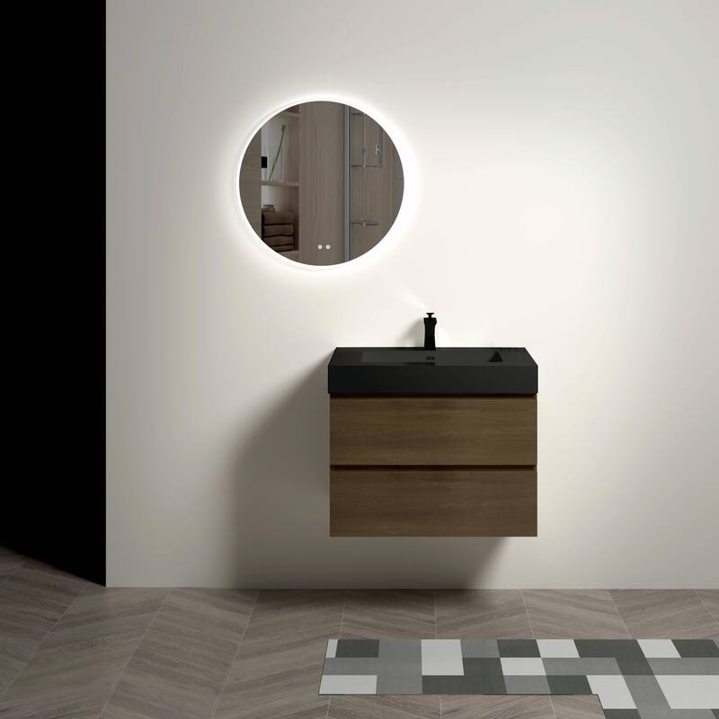 36"/30"/24" Floating Bathroom Vanity with Sink, Wall-Mounted Storage Cabinet