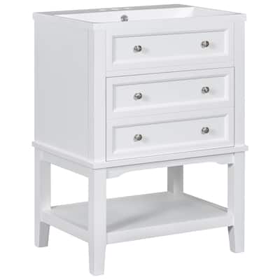 Bathroom Vanity With Sink,Drawer and Open Shelf