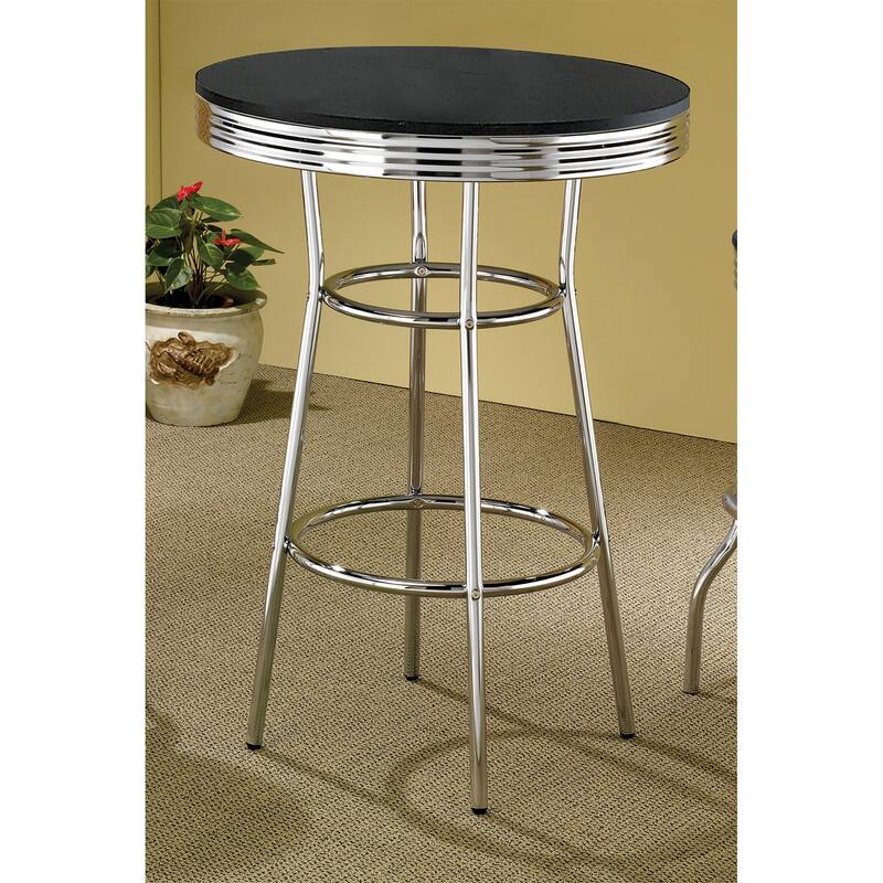 Werner Contemporary Round Bar Table - Black