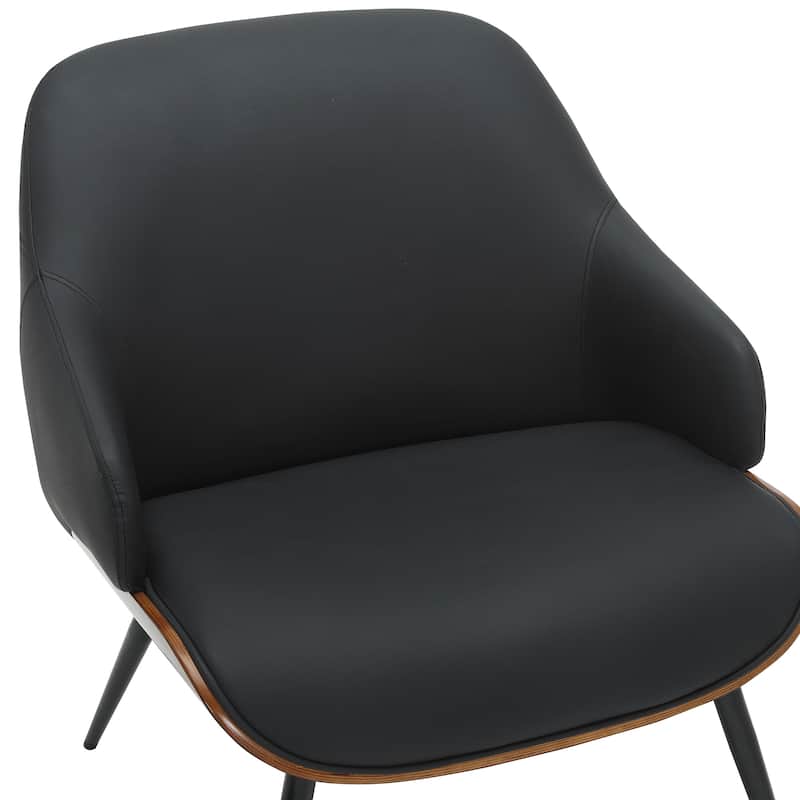 Contemporary Faux Leather and Metal Accent Chair