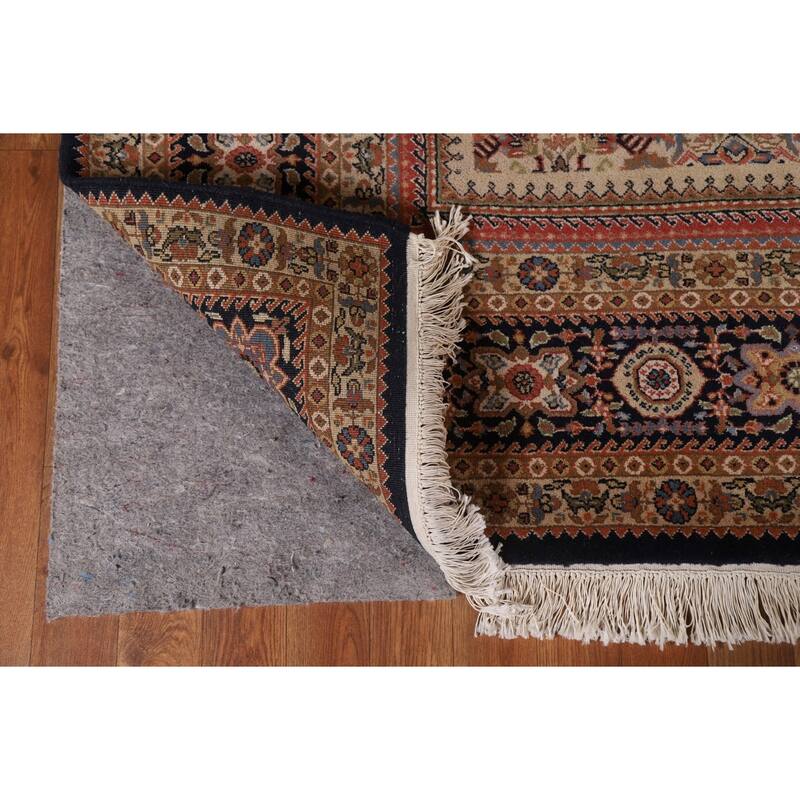 Hand Knotted Oriental 100% Wool Carpet Traditional Medallion Beige & Ivories Bidjar Area Rug - 9' 0'' X 5' 11''