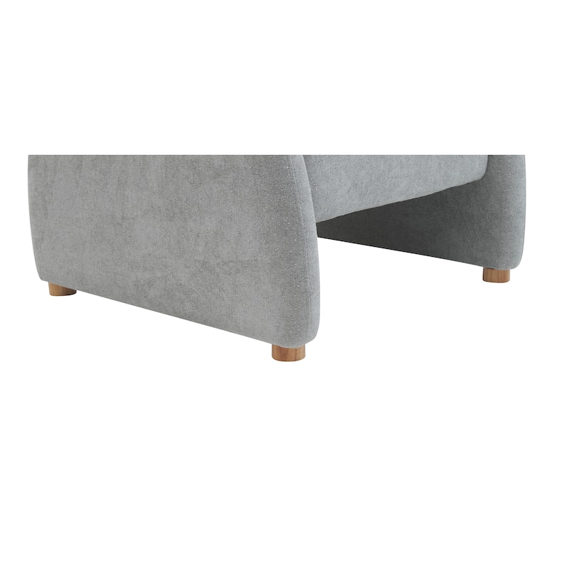 Modern Boucle Accent Armchair - Comfortable Upholstered Lounge Chair with Curved Armrests, Stylish Minimalist Chair
