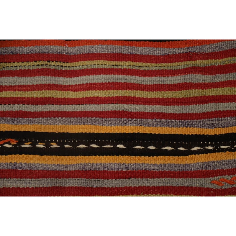 Hand Woven Oriental 100% Wool Carpet Southwestern Tribal Multi-Colored Kilim Area Rug - 8' 5'' X 5' 1''