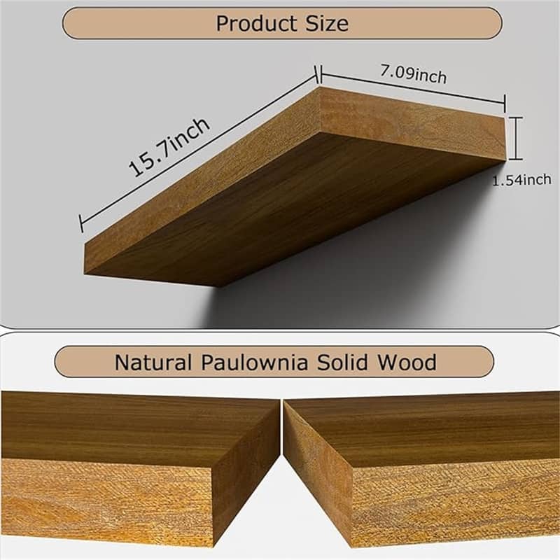 Wooden Floating Shelves for Wall 15.7 - 7.08"D x 15.7"W x 1.54"H