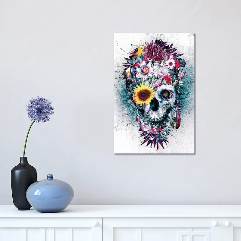 iCanvas "Skull Blue" by Riza Peker Canvas Print - 18x12x1.5