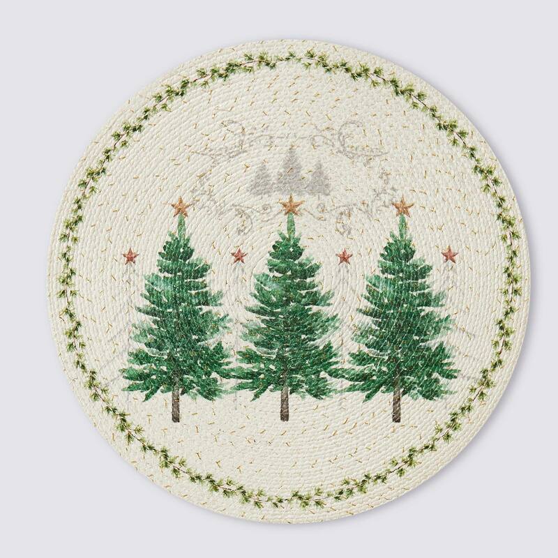 Avanti Trees Set of 4 Round Placemats