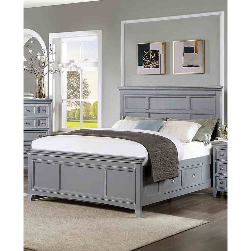 Transitional 1pc Gray Finish Storage Under Bed