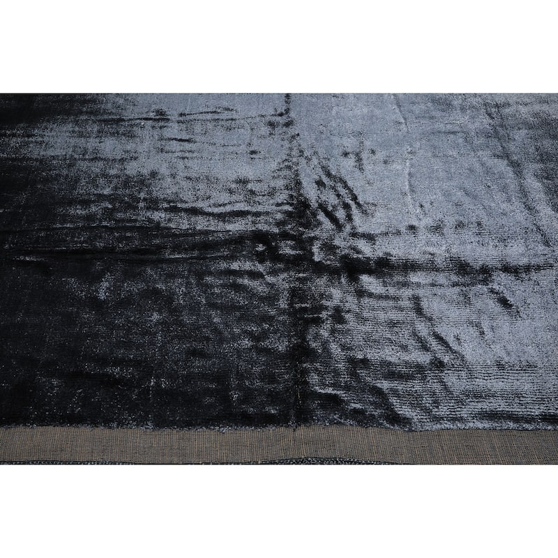 9'9''x12'8'' Hand knotted Bamboo Silk Slate Tibetan Modern & Contemporary Rug - 9' 9'' x 12' 8''