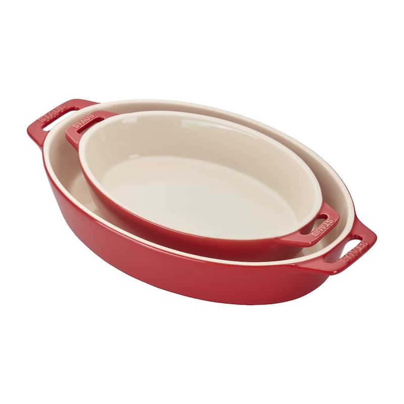 Ceramics Oval Baking Dish Set,Microwave freezer broiler and oven safe