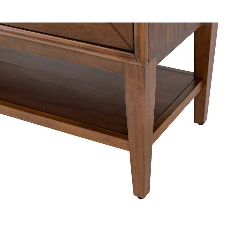 Mid-Century Modern Wood Dining Display Cabinet, Fully Assembled, Brown