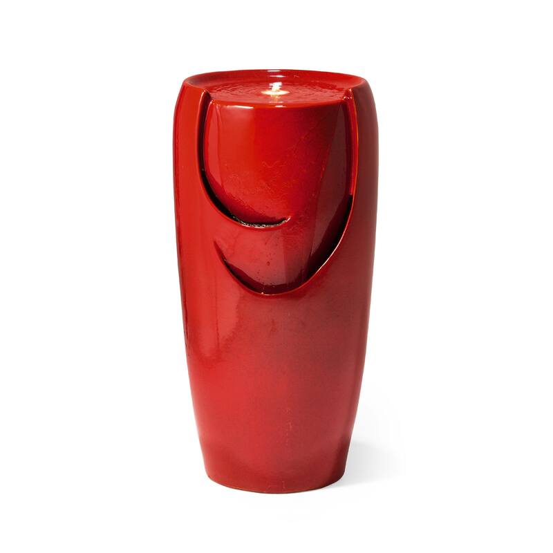 Glitzhome 30"H Oversized LED Ceramic Fountain