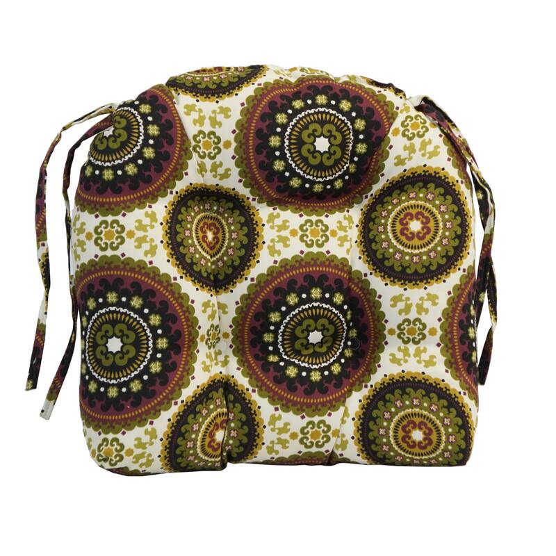 16-inch Rounded Back Tufted Indoor/ Outdoor Chair Cushions (Set of 2)