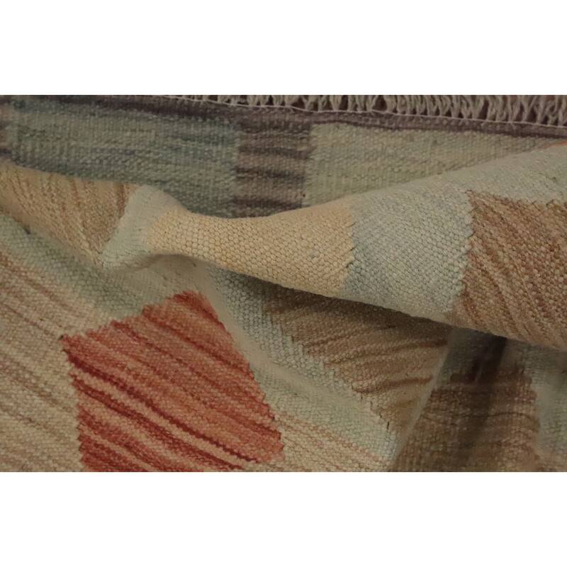 Hand Woven Oriental 100% Wool Carpet Southwestern Tribal Multi-Colored Kilim Area Rug - 6' 11'' X 5' 0''