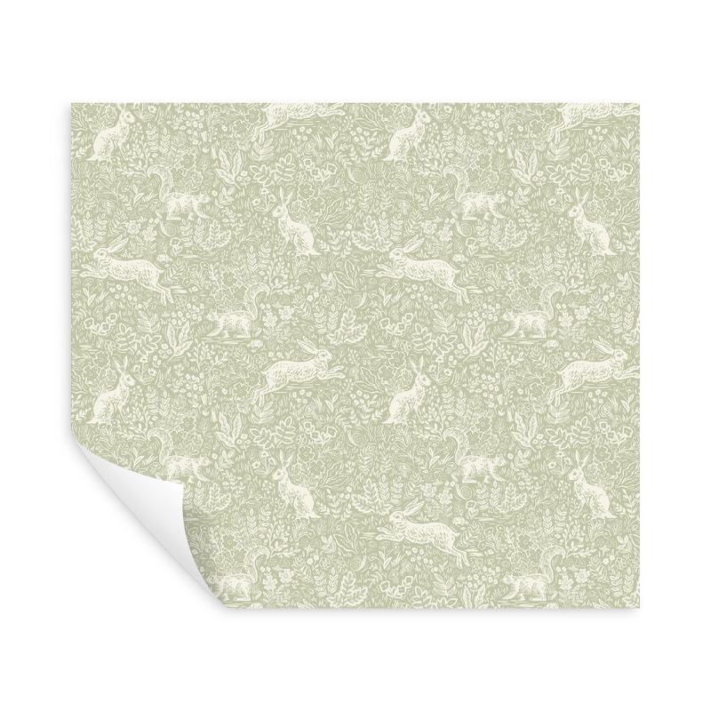 Rifle Paper Co. Fable Mint Peel and Stick Wallpaper