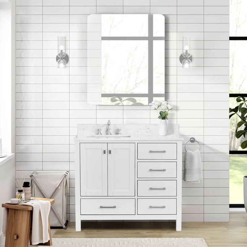 PROOX 42inch Freestanding Bathroom Vanity w Engineered Counter Top Cearmic Sink