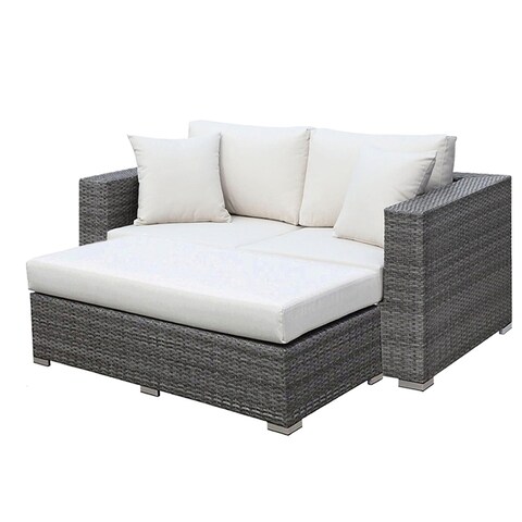 Patio Daybed in Light Gray and Ivory