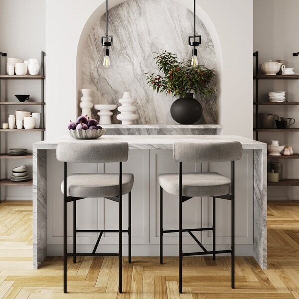 Nathan James Dahlia Counter Height Barstool or Dining Chair with Back and Upholstered Cushion On Sale Bed Bath Beyond 36723668