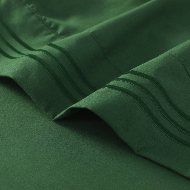 3/4 Pcs Soft Solid & Embroidery Bed Sheets Set