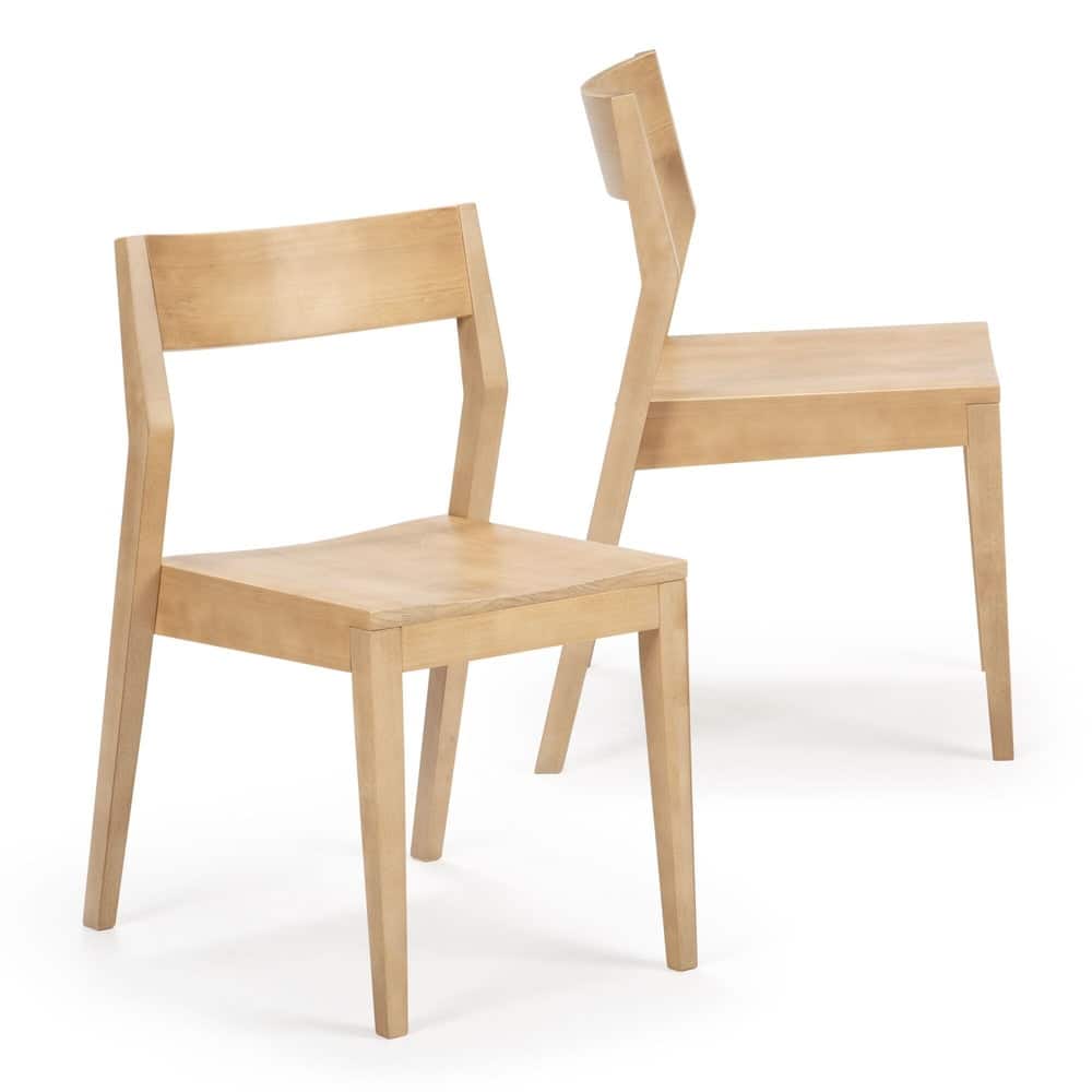 Plank and Beam Modern Solid Wood Dining Chair - Set of 2