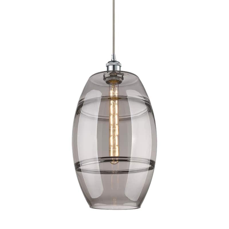 Innovations Lighting 516-1P-19-10 Vaz Pendant Vaz 10" Wide Mini - Polished Chrome / Light Smoke