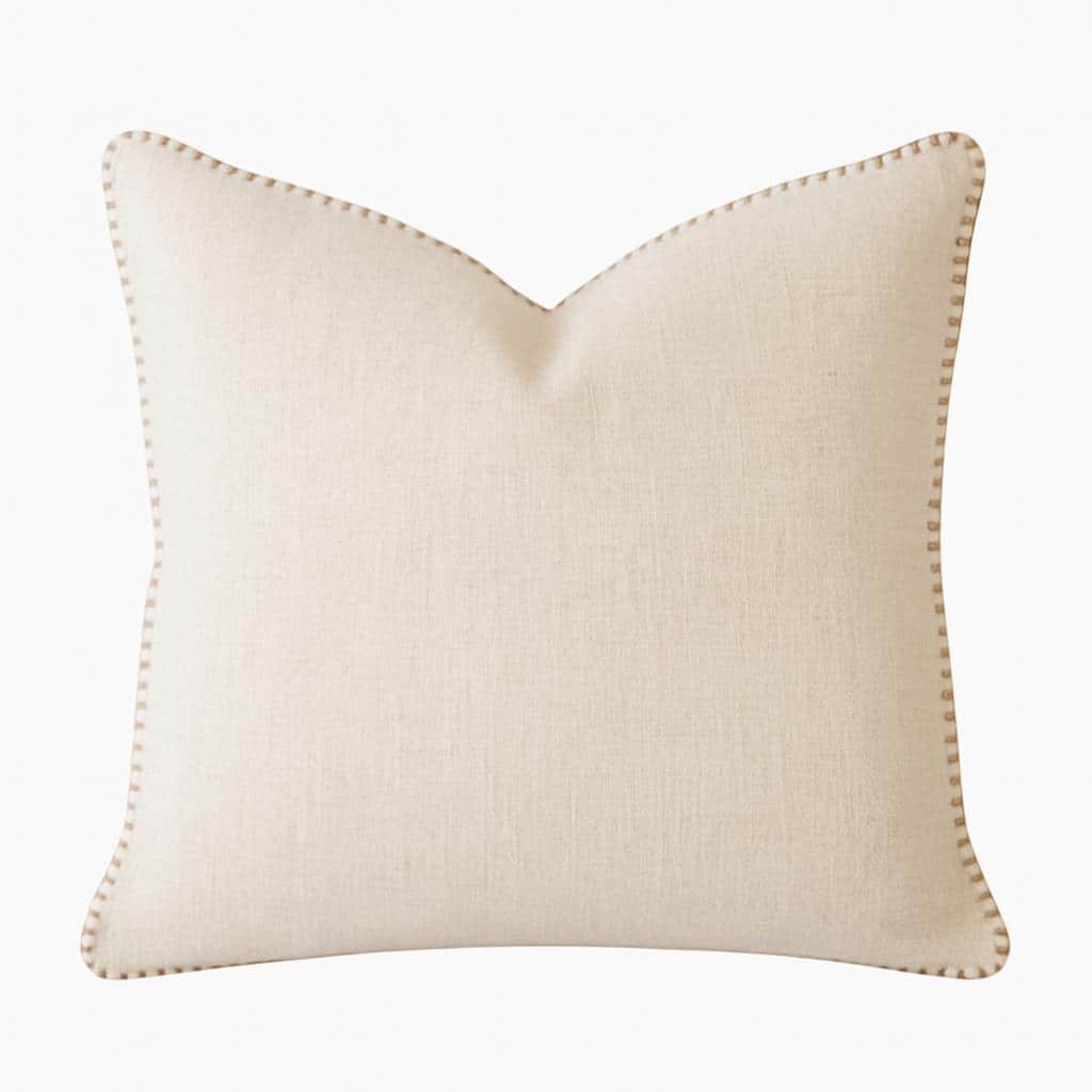 Homey COZY Ivory Linen-Style Throw Pillow