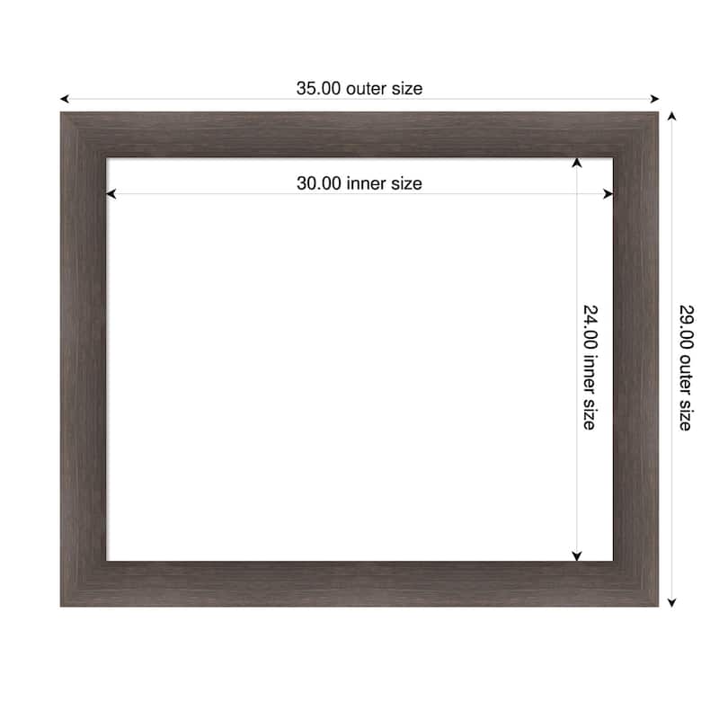 Amanti Art Hardwood Chocolate Framed Dry Erase Magnetic Board - 35 x 29 in - Hardwood Chocolate