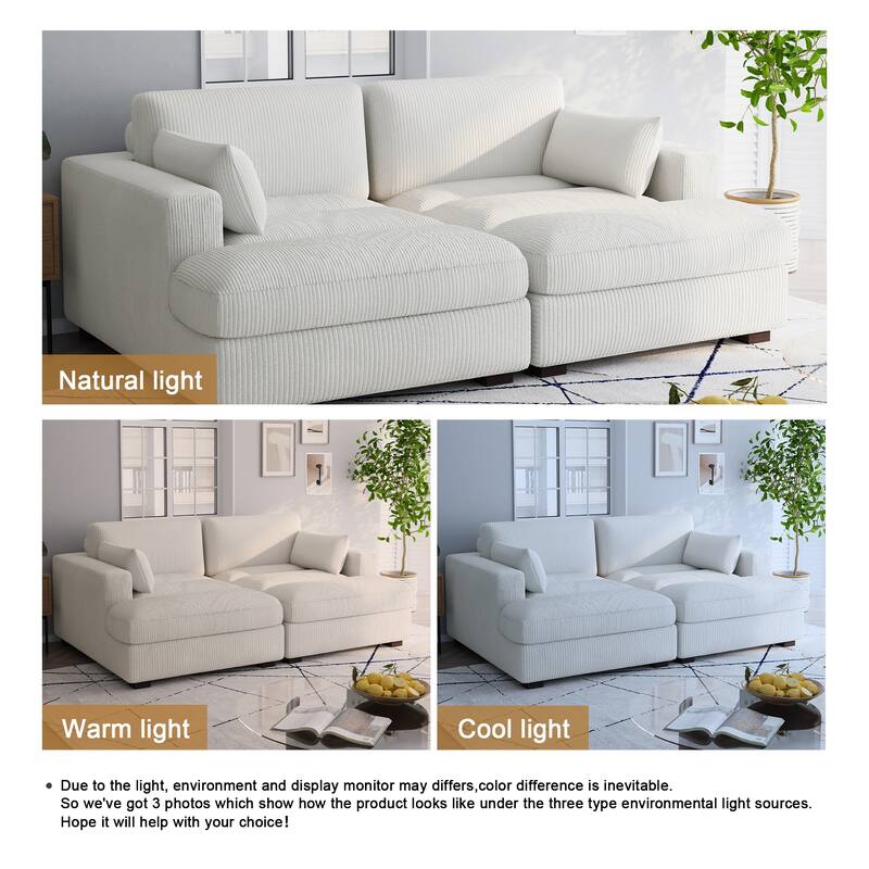 Navaeh Corduroy Modular Sectional Sofa Large Couch Sleeper Chaise