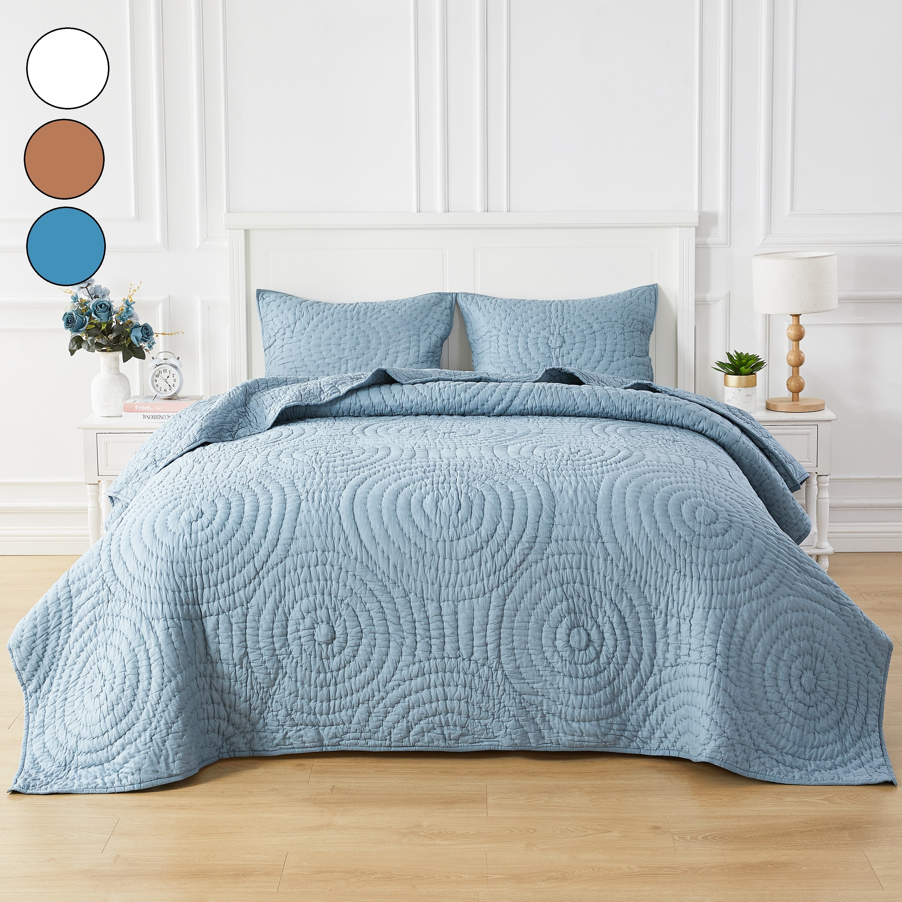 Hand Stitched Halo Cotton Voile Quilt Set
