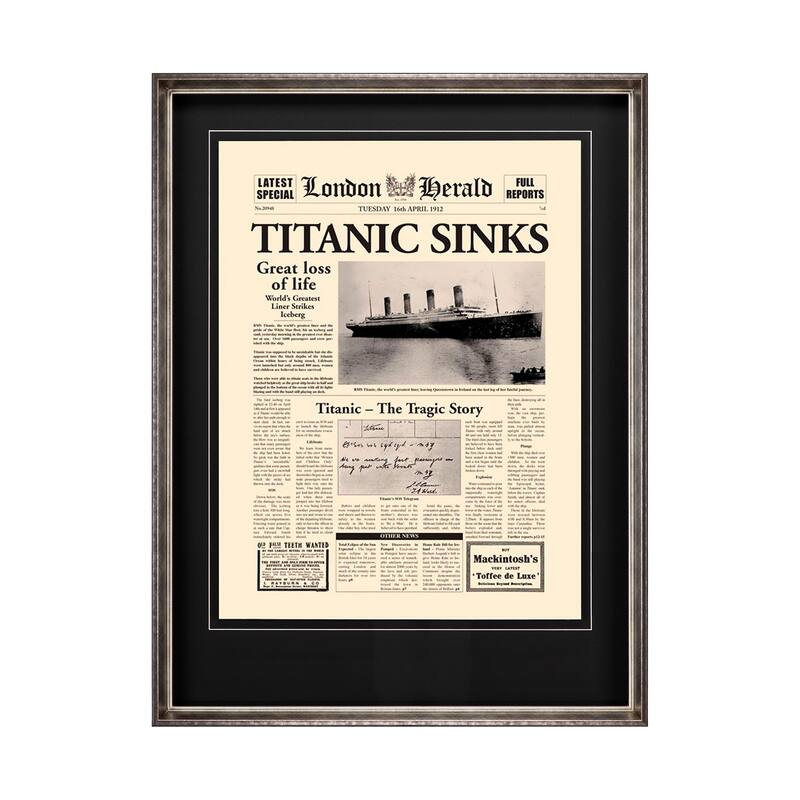 Titanic Sinks Framed Art Print