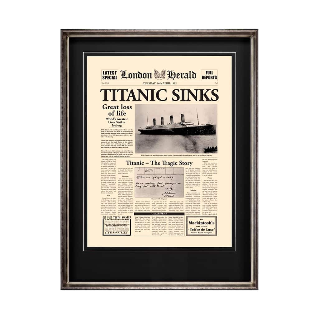 Titanic Sinks Framed Art Print