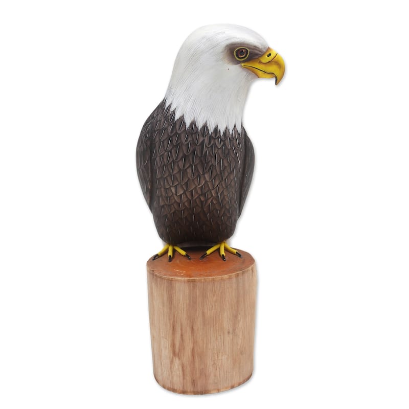 Novica Handmade Iconic Bald Eagle Wood Sculpture