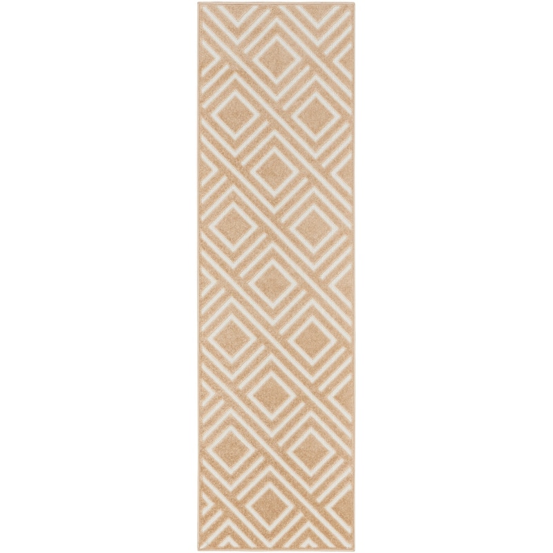 Nourison Casual Indoor only Geometric Area Rug - 2' x 6' - Taupe - Runner