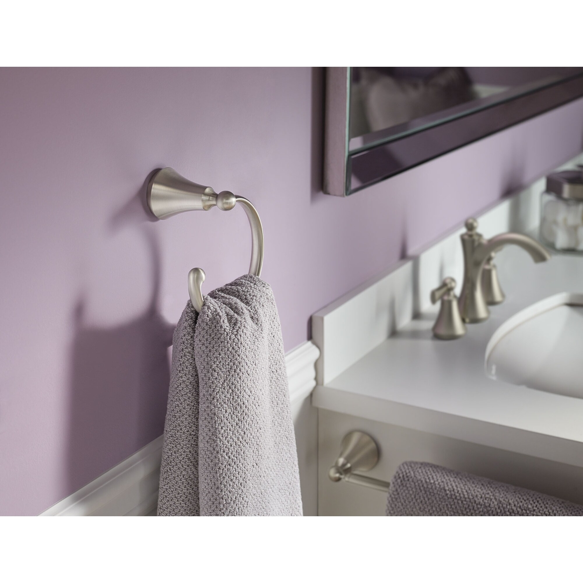 Moen Wynford Brushed Nickel Towel Bar Brushed Nickel Bed Bath