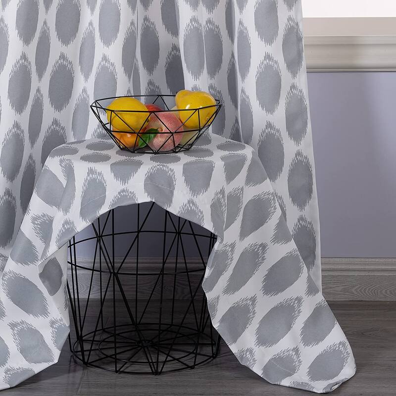 DriftAway Allen Ikat Polka Dot Room Darkening Window Curtain Panel Pair