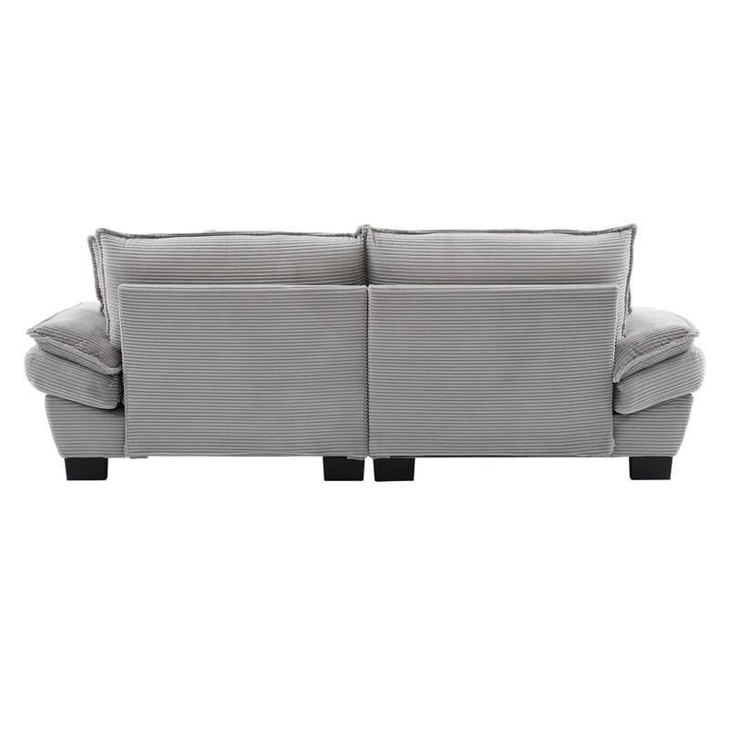 Oversized Corduroy Loveseat Sofa - 84" Wide Deep-Seat Couch with Pillows for Living Room, Apartment, Office